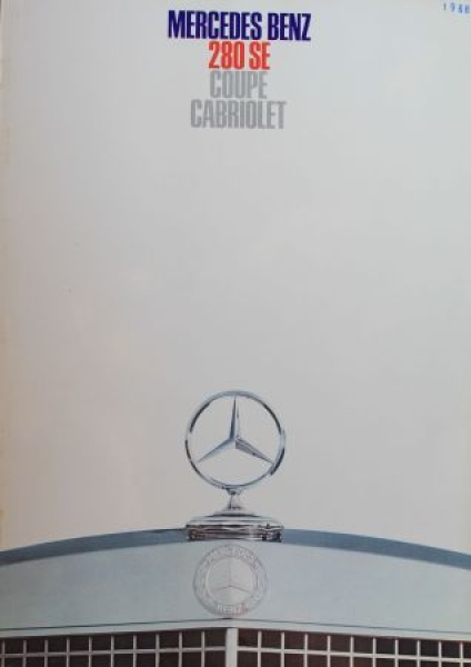 Mercedes-Benz 280 SE Coupe Cabriolet Modelprogram 1968 Carbrochure (2064)